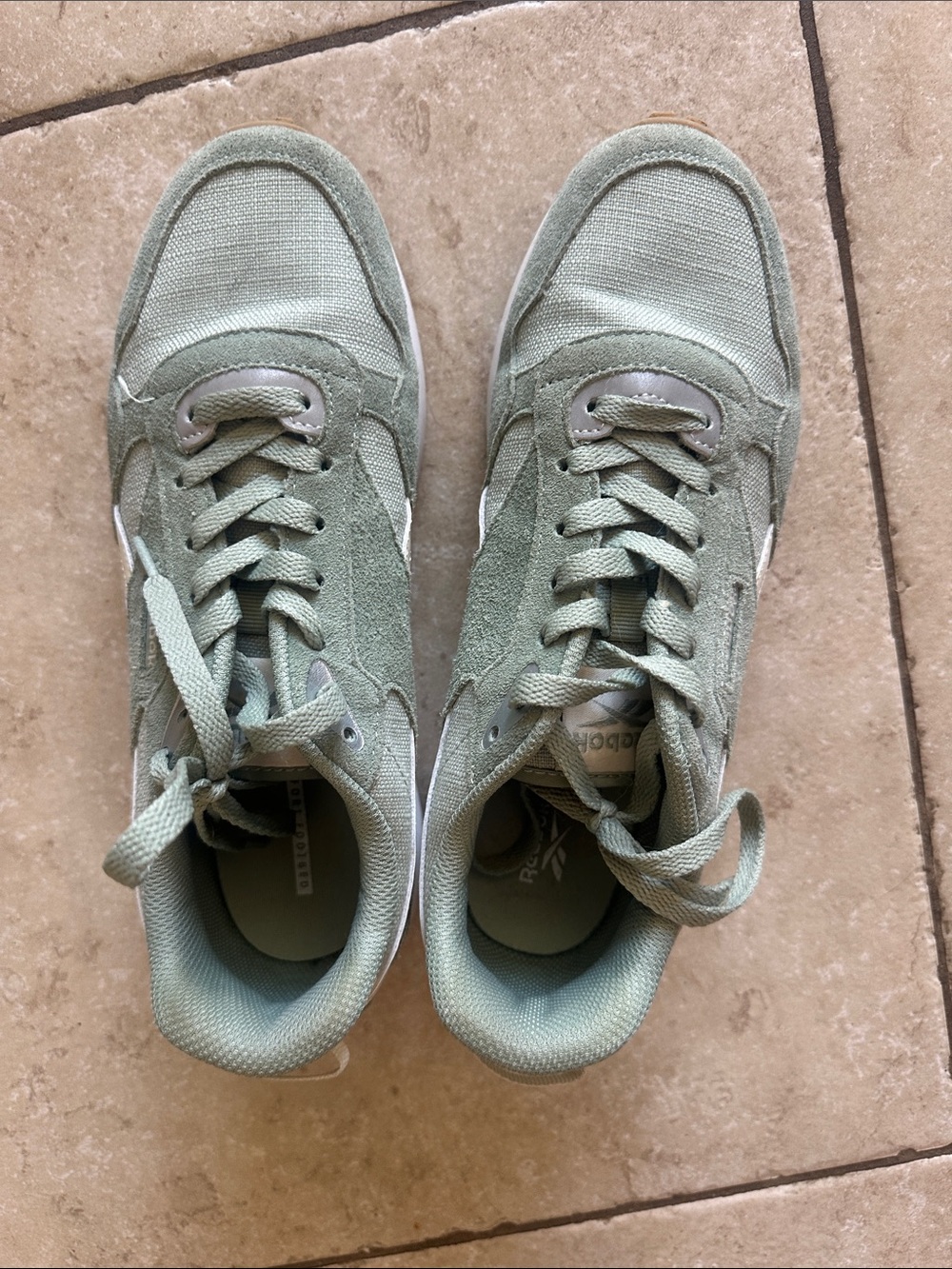 Reebok Women’s Sneakers in Sage Green Canvas & Suede